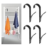 4 Stück Haken für Rundheizkörper,Aluminium Heizkörper Haken Handtuchhalter Heizkörper Rundheizkörper Haken Heizung Handtuchhalter Haken für Handtuchheizkörper für Bad und Küchentuchhaken Weiß
