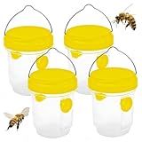 Obstfliegenfalle, 4PCS -Wespen -Fallen im Freien, Hänge der Obstfliegenfalle mit doppelten Eingangstunneln für Hornissen, Balkonen, Gärten, Obstgärten