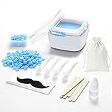 Nasenwachs-Kit - Tragbarer Wachswärmer zur Haarentfernung mit 100g Wachs, 10 Applikatoren, 30 Nasenhaarbastangen, 1 Silikontöpfen, Wachsschmelzwärmer, Wachsset für Frauen und Männer - Weiß