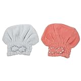 PACKOVE 2 Stück Trockenhaube Für Haare Fleece Zum Trocknen Von Frauen Kopftuch Duschhaube Weiß Zum Absorbieren Schwarz Damenhut Lockig Mikrofaser Damen Haartrockner Handtuch