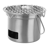 UKCOCO Tragbarer Holzkohlegrill Kompakter Campingkocher Für Rucksackreisen Für Outdoor Aktivitäten Zu Bedienen Und Vielseitig Einsetzbar Teiliges