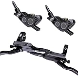 TIKATARER Scheibenbremsen für Fahrrad, Fahrradhydraulik -Scheibenbremse Set -Teile 4 Kolbenhydraulikscheibenbremsen Set Hydraulische Bremsen für Mountainbike (Black)