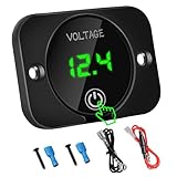 Linkstyle Batterieanzeige 12V, Spannungsanzeige 12V Voltanzeige, 12 Volt Anzeige, Batteriewächter Voltmeter Wasserdicht, Digital Voltmeter Auto Batterie Ladeanzeige