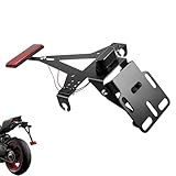 Motorrad Kennzeichenhalter, Einstellbarer Winkel Kennzeichenhalter Motorrad mit Kennzeichenbeleuchtung, Universal Halter Kompatibel mit Den Meisten Gängigen Motorradmodellen