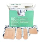Lewis-Plast Premium Sortierte Atmungsaktive Stoffpflaster - Schachtel mit 100 Wasserdichten Pflastern Medizinischer Qualität - Geeignet für Alle Arten von Kleinen Schnitten und Schürfwunden