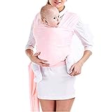 VOARGE Elastisches Babytragetuch für Neugeborene und Kleinkinder, Sling Tragetuch für Baby bis 16 KG, Rosa