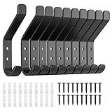 Garderobenhaken 10-Stück, kleiderhaken Schwarz zum Schrauben, Wandhaken für Garderobe, Jacken, Hut, Metall Haken für Schlafzimmer, Wohnzimmer, Badezimmer, Kleiderschrank, 10CM