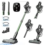 Vexilar V9PRO Akku Staubsauger, 500W/45Kpa/60 Mins Staubsauger Kabellos, Selbststehend Akkustaubsauger mit Bürstenloser Motor, LED Display, Stabstaubsauger für Hartböden Teppiche Tierhaare