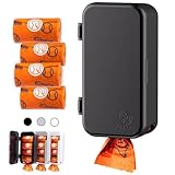 Pexter Hundekotbeutelspender, Hundekotbeutelspender, für den Innen- und Außenbereich, zum Aufkleben oder Aufschrauben, zur Aufbewahrung von Hundekotbeuteln im Freien, inklusive 4 Rollen für