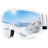 Findway Skibrille Erwachsene für Herren Damen, Snowboardbrille für Brillenträger, OTG UV-Schutz Kompatibler Helm Anti Fog Skibrillen, Silber Sphärisch Verspiegelt