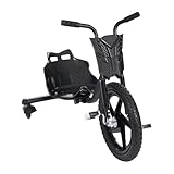 Drift Trike Carbon Fiber Black Lightning Drift Dreirad Pedal Drift Trike Drift Kart Verstellbares Design Rutschfeste Gummigriffe Pedal Go Kart Drift Scooter 3 Räder Fahrrad für Kinder im Alter von 6 u
