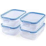 KONZEPT Frischhaltedosen mit Deckel 1L Set 6er Kühlschrank Organizer Transparent Mealprepboxen Stapelbar, Lunchbox Erwachsene Auslaufsicher, BPA-frei