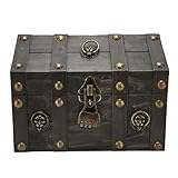 Yctze Schatzkisten aus Holz Im Vintage-Stil aus Holz mit Metallschloss Zur Aufbewahrung von Schmuckschätzen – Schmuckschatullen