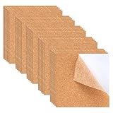 25 Stück Korkplatte Selbstklebend, 1mm Dick Korkmatte, Quadratische Korkboden, Kork, Korkplatten für Tischdekoration, Wanddekoration, DIY (10 x 10cm)