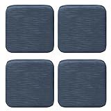 RACE LEAF 4er Set Memory Foam Anti-Rutsch-Stuhlkissen 40,5x40,5 cm, Sitzkissen, wasserfeste Oberfläche, rutschfeste Unterseite - Stuhlkissen blau