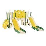 DADEA 7 in 1 Kinderrutsche mit Korb, große Kinderrutsche für Kinder, 203 × 166 × 96,5 cm, zwei Rutschen, Gartenrutsche für Kinder, geeignet für den Innen- und Außenbereich