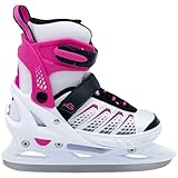 Cox Swain größenverstellbare Kinder Schlittschuhe COXY Ice für Mädchen und Jungen - Ohne Werkzeug verstellbar! White/Pink Gr. S (33-36)