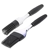 MoNiRo Backpinsel [2ER SET] Backpinsel Silikon Spülmaschinengeeignet - Grillpinsel für BBQ & Küchenpinsel - Silikonpinsel zum Backen - Pinsel Küche mit Silikon Borsten - Öl Pinsel für Pfanne