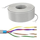 Lumonic Telefonkabel JYSTY grau | 4x2x0,6mm CCA | 25m | farbcodiert & geschirmt | Metermarkierung | Fernmeldekabel, Telefonanschlusskabel