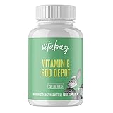 Vitabay Hochdosiertes Vitamin E 600 IE Depot - 200 VEGAN Softgel Vitamin E Kapseln hochdosiert mit Tocopherol und Tocotrienol - Natürliches Vitamine Vit E - Vitamins Softgels Kapsel mit Tocotrienole