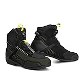 SHIMA Edge Vented, Motorradschuhe für Männer | Verstärkte Straßenreitschuhe mit ATOP-Verschlusssystem, Knöchelstütze, rutschfeste Sohle, Schaltgriff (Khaki, 47)