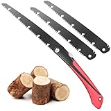 Klappsäge Astsäge 23cm - SK9 Hochkohlenstoffstahl, 2 Schneidpositionen & Sicherheitsverschluss, Handsäge für Garten, Holz und Outdoor Camping (TEFLON-beschichtet, inkl. 2 Ersatzklingen)