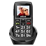 artfone C1+ Mobile Seniorenhandy ohne Vertrag | Dual SIM mit Notruftaste | Rentner Handy große Tasten | 1400 mAh Akku Lange Standby-Zeit | Großtastenhandy mit Ladestation | 1,77 Zoll Farbdisplay