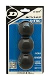 DUNLOP Squashbälle Intro Blau, 3 Stück im Blister, für Einsteiger und Hobbyspieler – Speed schnell