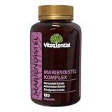 Vitassential Mariendistel Komplex - hochdosiert 80% Silymarin mit Artischocke & Schafgarbe, 120 Kapseln – Leber Kur & Verdauungs-Unterstützung