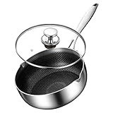 Milchtopf Für Tove - Großer Edelstahltopf - Rostfreier Kochtopf Wabenbeschichtung Antihaft Mit Deckel Für Nudelkochen Gewerbe Restaurant