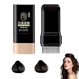 Haarfärbekamm, 2-in-1 Instant Haarfärbestift mit integriertem Ausbesserungskamm, Wasserfester &Schweißfester Tragbarer Haarfärbekamm Zur Abdeckung Grauer Haare, Instant Hair Color Stick (Black, 20g)