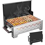 BIBEMOROL Camping Grill Holzkohle Klappbar Klappgrill Holzkohlegrill Outdoor-Grill - Kompakter & Leichter BBQ-Grill für Camping, Grillpartys, Picknicks, Außenküche & Gartenkochen