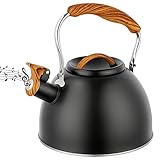 Flötenkessel, 3liter wasserkessel Retro Teekessel,Wasserkocher,Wasserkessel Induktion Flötenkessel aus Edelstahl für Gasherd Induktionsherd Herd Wasserkocher Für Gasherd Und Induktion