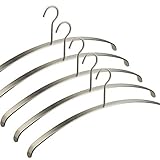 5 Stück Kleiderbügel echt Edelstahl gebürstet 455 x 20 x 185 mm Garderobenbügel Bügel für Flurgarderobe von SO-TECH