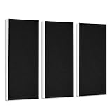 platino24 Schallabsorber-Set Colore aus Basotect G+ mit Akustikfilz, 3 Elemente in Schwarz je 825x275x50mm, Verbesserung der Raumakustik