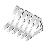 Swtgaah Edelstahl Tischdeckenclip, Tischdeckenklemme 6er Set - Silberfarben, 7.5x5.5x1.2cm Einzelgröße, Windfeste Tischdeckenhalter für Outdoor, Garten