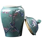 DOITOOL Keramik Tee dose mit Luftdichtem Deckel Chinesischer Stil Kleine Vorratsdose für Losen Tee und Süßigkeiten Luftdichter Aufbewahrungsbehälter für Küche und Haushalt