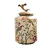 HCZKIUJY Pastorale Keramikvase, Dekoration für Zuhause, weiches Kleid, Wohnzimmer, Veranda, Weinschrank, Modellraum, Lagertank (Beige_32 cm * 19,5 cm * 10 cm Keramik)