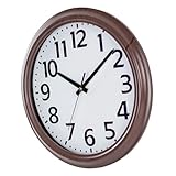 GRIRIW Wanduhr Im Vintage Look Dekorative Runde Wanddeko Mit Holzmaserung Lautloser Betrieb Modernes Design Für Jeden Ohne Batterie