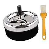 Drehaschenbecher Aschenbecher Mit Deckel Aschenbecher Outdoor Balkon Groß Sturmaschenbecher für Draußen Für Home Office Balkon Partys(mit Bürste)