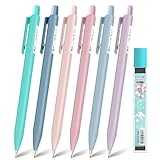 OFFCUP Druckbleistift-Set, 6pcs Minenbleistift 0.7mm, mit 1 Tuben Bleistiftmine, Pastell-Druckbleistift-Set niedliche Mechanische Bleistifte Druckbleistift Set mit Radierspitze