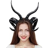 Orgoue Teufelshörnern Haarreif, Dämon Hörner Kopfschmuck Schaf Horn Stirnband Accessoire für Frauen Erwachsene Kinder für Halloween Karneval Kostüme Fotos Requisiten (4Horns)