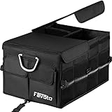 Favoto Auto Kofferraumbox Klappbox Kofferraum Organizer Kofferraumtasche Wasserfest Robust Oxford-Material Autotasche Box für Limousine SUV Schrägheck Schwarz（52cm x 32.5cm x 28cm）