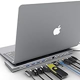 XtremeMac® Premium 12 in 1 USB C Hub Adapter, Typ C Laptop Dockingstation mit Ethernet, 4x USB 3.0, 1x USB C, 1x USB-C Stromversorgung, 2x 4K HDMI, Audio Mic Port, SD/TF Kartenleser für MacBook Pro