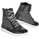 Vaster Moto Motocross-Stiefel für Herren, wasserdichte Schutzstiefel, Motorradschuhe, rutschfeste Gummisohle, grau, 43 EU
