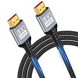 HDMI 2.1 Kabel 3Meter 8K,48Gbps Ultra Highspeed HDMI Kabel 8K@60Hz 4K@120Hz 7680P,HDMI 2.1 unterstützt HDR10 eARC 3D HDCP 2.2 & 2.3,Kompatibel mit PS5/4 X-Box HDTV Blu-ray Player/Monitor/Laptop
