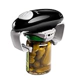 YUET Elektrischer Dosenöffner Automatischer Konservenöffner für Neue Versiegelte Gläser, Küchenhelfer Robust Tragbarer Freihändiger Öffnen mit Weniger Aufwand Beim Öffnen, Schwarz