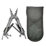 Multifunktions-Klappzange Edelstahl Flaschenöffner Schraubendreher Outdoor Crimper Drahtschneider Taschenmesser Multi-Tool(Black)