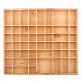 SEVICO Großer Setzkasten aus Holz für Sammelgegenstände Sammelbox Wandregal Holzregal mit 51 Fächer 52 x 46 x 5 cm Beige | Perfekt für Decoupage, Lagerung, Dekoration