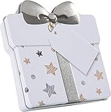 KHI GERMANY EST. 1998 Gutscheindose Geschenkdose Dose für Gutschein schön verpacken, Verpackung für Gutschein (Silber)
